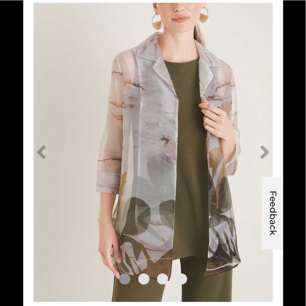 new! Chico’s | Organza Back-Pleat Sheer Jacket